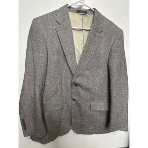 Mens Sport Coat Brown Herringbone Blazer‎ Wool Blend Two Button Jacket 42S